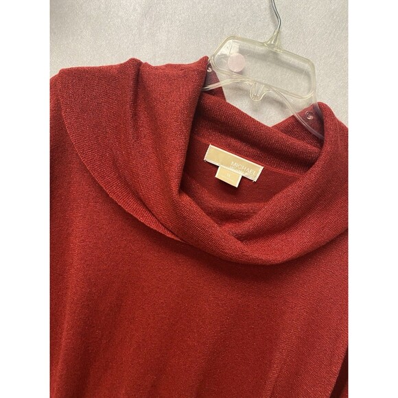 Michael Kors Red Shimmer Cowlneck S/S Sweater Size XL - Picture 7 of 7